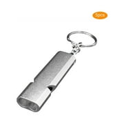 5pcs Aluminum Double Tubes Whistle High Emergency Outdoor Decibel Life-saving Whistle
